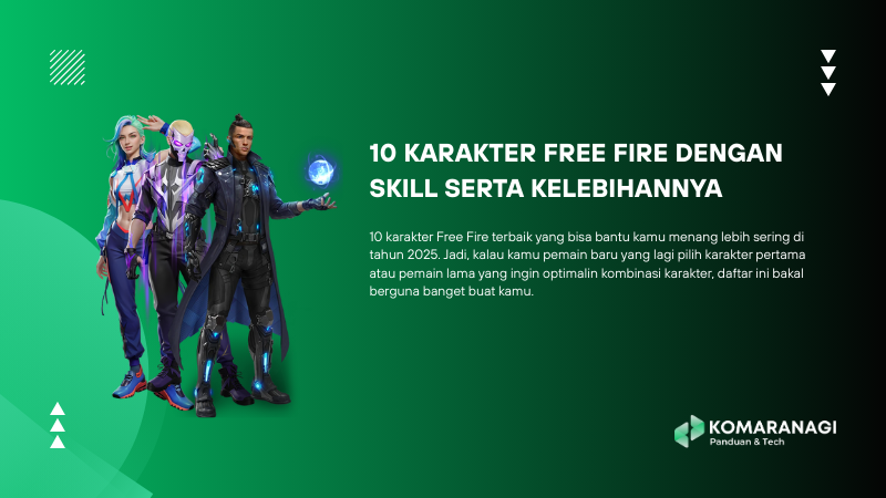 10 Karakter Free Fire dengan Skill serta Kelebihannya