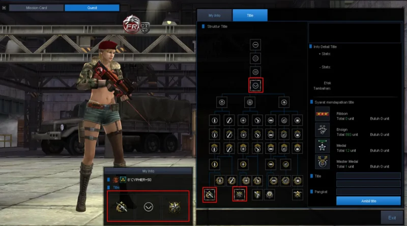 Title P90 Headshot dan tempat Title berada