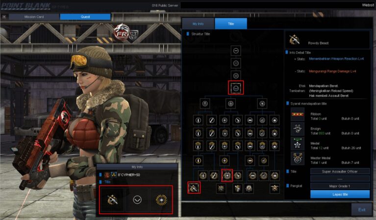 Title P90 PB Sakit Lurus Headshot paling terbaru Point Blank Zepetto