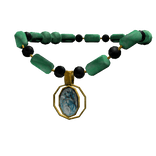 Jade Necklace with Shell Pendant