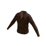 Collared Leather Jacket - Brown