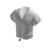 Tie-Front Top - White